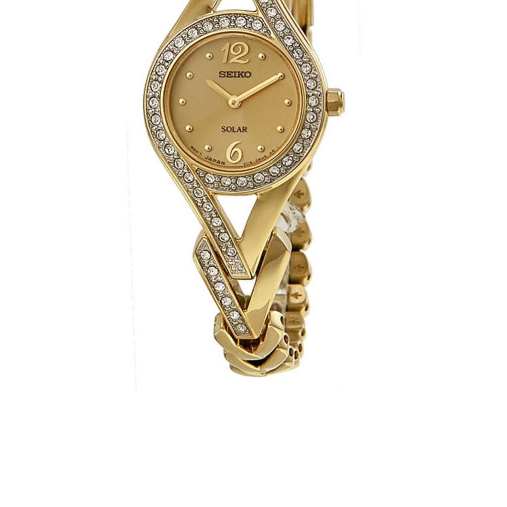 Seiko Women's Gold Crystal-Accented Watch